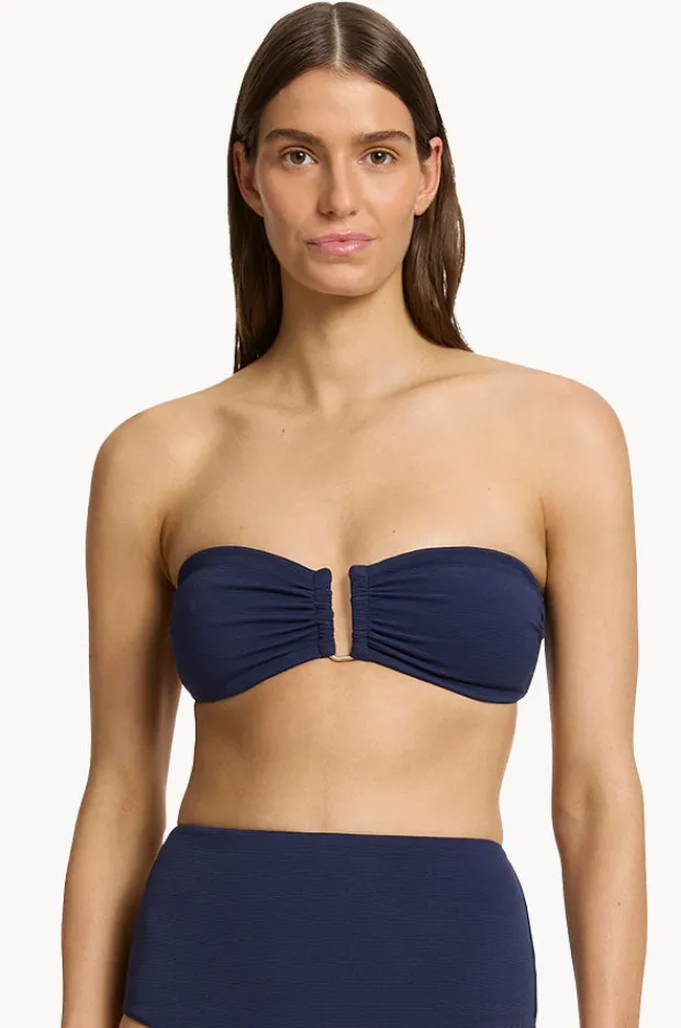 Bikini Tops|Jets Isla Rib U Trim Bandeau Ink