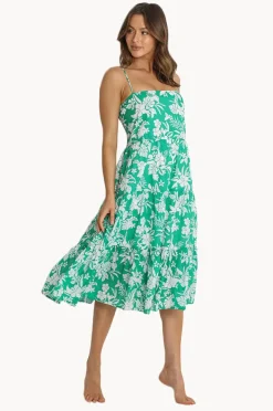 Dresses|Sunseeker Island Girl Shoe String Midi Dress Green