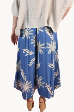 Pants|Bodacious Island Palm Sydney Wide Leg Pant Blue