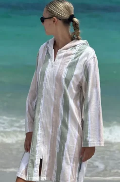 Towel Robes & Ponchos|Towel Robes & Ponchos|Back Beach Co Island Hooded Towelling Robe M/L Sand