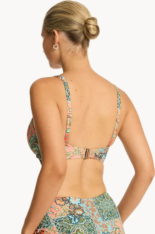 Bikini Tops|Sea Level Java Cross Front Bra Coral