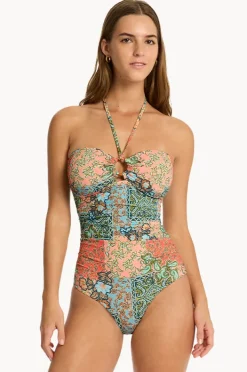 One Pieces|Sea Level Java O Ring Bandeau One Piece Coral