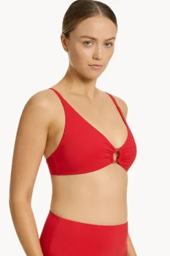 Bikini Tops|Jets et C/D Cup Trim Tri Rosso
