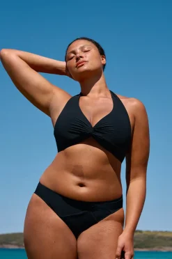 Bikini Tops|Jets et D/DD Cup Twist Front Top Black