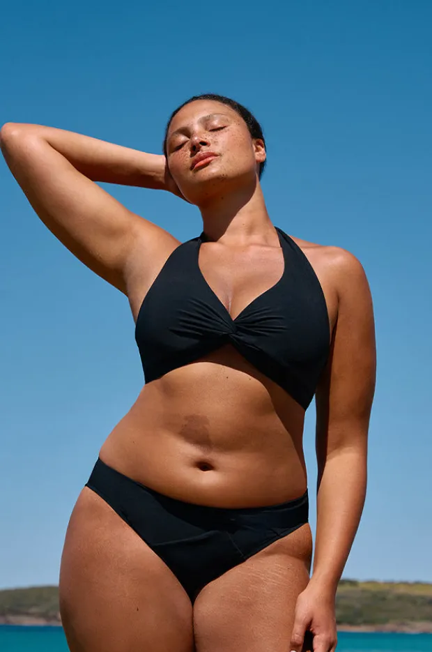 Bikini Tops|Jets et D/DD Cup Twist Front Top Black