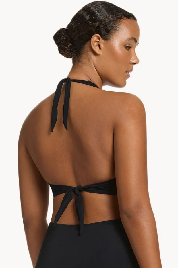 Bikini Tops|Jets et D/DD Cup Twist Front Top Black