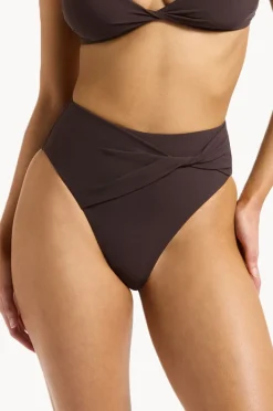 Bottoms|Jets et High Waist High Leg Pant Chocolate