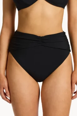 Bottoms|Jets et High Waist Ruched Pant BLACK