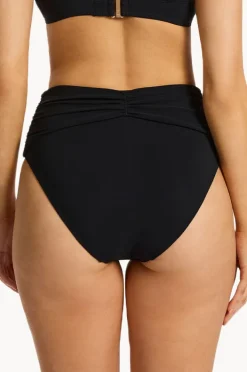 Bottoms|Jets et High Waist Ruched Pant BLACK