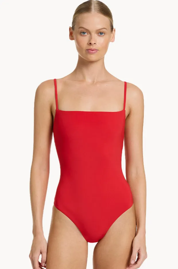 One Pieces|Jets et Minimal Tank One Piece Rosso