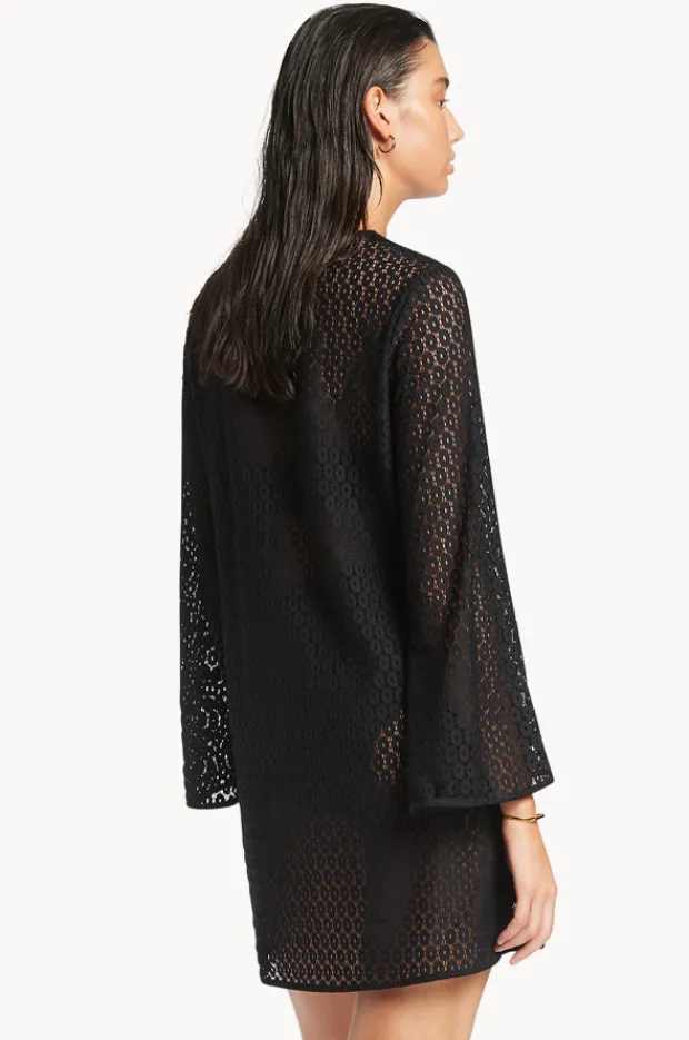 Overswim|Jets et Stretch Lace Kaftan Black