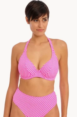 Bikini Tops|Freya Jewel Cove F Cup Halter Raspberry/white