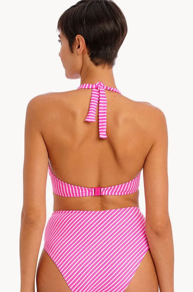 Bikini Tops|Freya Jewel Cove F Cup Halter Raspberry/white