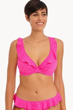 Bikini Tops|Freya Jewel Cove H Cup Frill Plunge Bra Raspberry