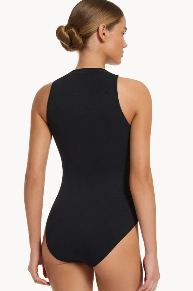 One Pieces|Jets Joali Tie Front Plunge One Piece BLACK