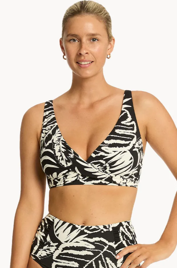 Bikini Tops|Sea Level Jungle Book Cross Front Bra Black
