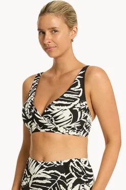 Bikini Tops|Sea Level Jungle Book Cross Front Bra Black
