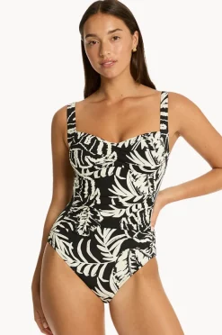 One Pieces|Sea Level Jungle Book Twist Front One Piece Black