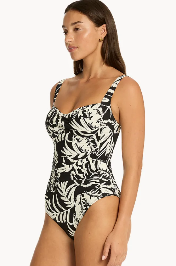 One Pieces|Sea Level Jungle Book Twist Front One Piece Black