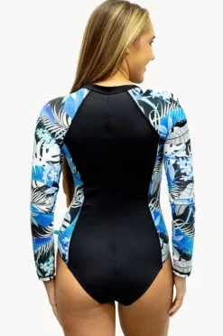 Rashies & Sunsuits|Salty Ink Kailani Reef Long Sleeve Sunsuit Blue