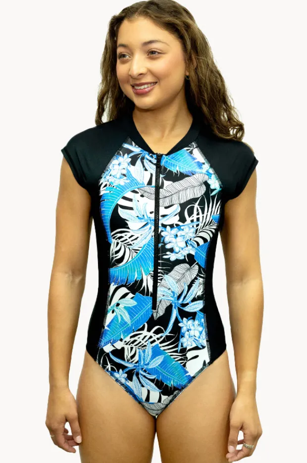 Rashies & Sunsuits|Salty Ink Kailani Reef Short Sleeve Sunsuit Blue