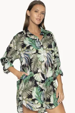 Overswim|Nip Tuck Kakadu Bronte Beach Shirt BLACK