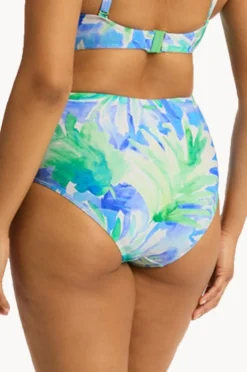 Bottoms|Sea Level Key Largo Gathered High Waist Pant Blue