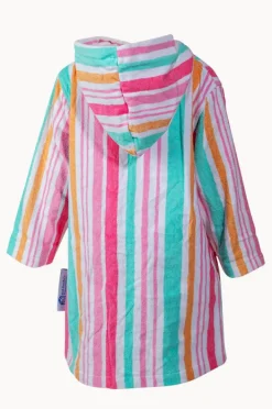Towel Robes & Ponchos|Back Beach Co Kids Hawaiian Stripe Hooded Towel Robe 5-7Y Blue/natural