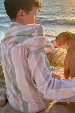 Towel Robes & Ponchos|Towel Robes & Ponchos|Back Beach Co Kids Island Hooded Towelling Robe 7-11Y Sand