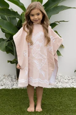 Towel Robes & Ponchos|Towel Robes & Ponchos|Bambury Kids You Me & The Sea Poncho Blush