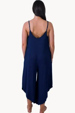 Playsuits|J.valdi Kira Slub Flowy Jumpsuit Navy