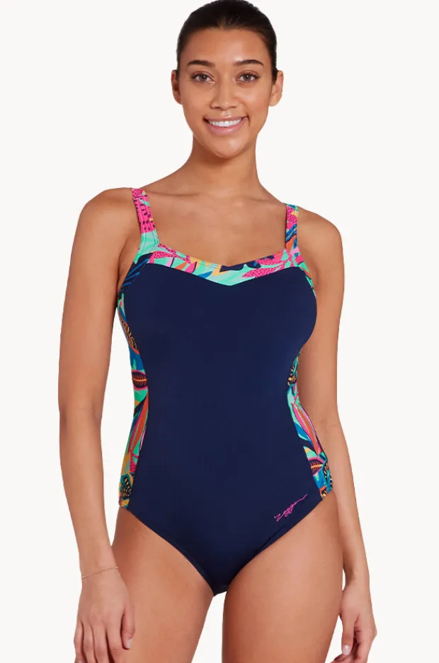 One Pieces|Zoggs Kuringai Ankor Clipback One Piece Navy/multi
