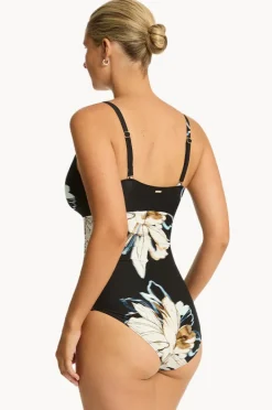 One Pieces|Sea Level La Luna DD/E Cup Wrap Front One Piece Black
