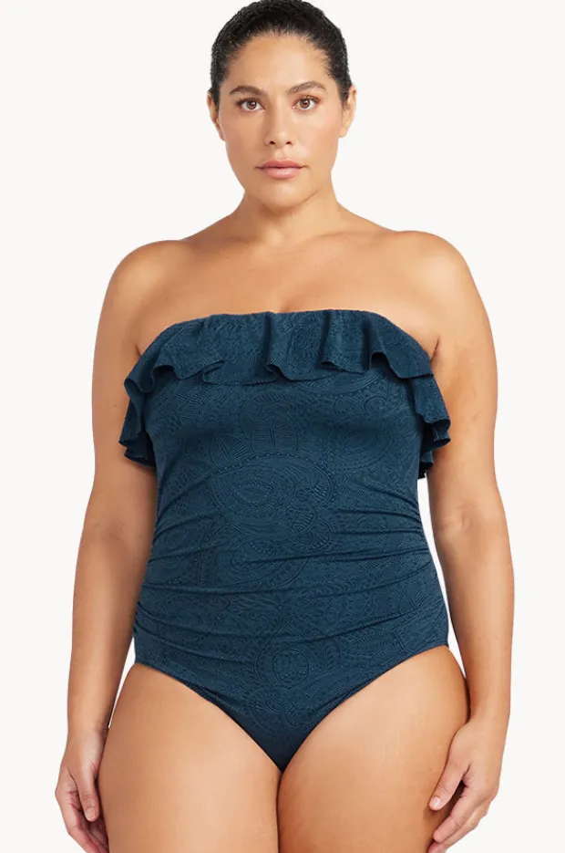One Pieces|Artesands La Traviata Vermeer Frill Bandeau One Piece Navy