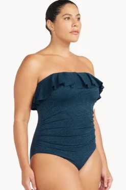 One Pieces|Artesands La Traviata Vermeer Frill Bandeau One Piece Navy