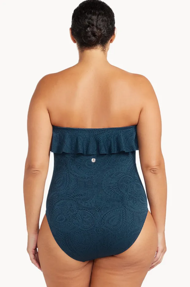 One Pieces|Artesands La Traviata Vermeer Frill Bandeau One Piece Navy