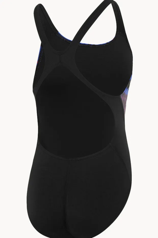 One Pieces|Speedo Lana Leaf Allover Digital Recordbreaker One Piece Black/cobalt