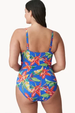 One Pieces|Prima Donna Latakia H Cup Ruched One Piece Blue/Multi