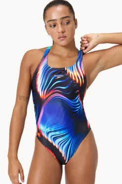 One Pieces|Speedo Lava Blur Printed Leaderback One Piece Black/multi