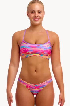 Bikini Sets|Funkita Leave In Crop Set Pink/purple