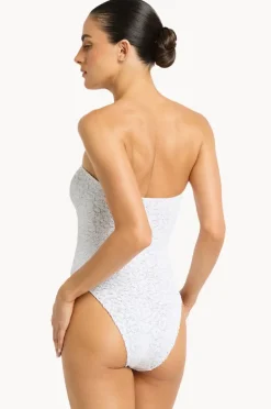 One Pieces|Bond-eye Leopard Fane Bandeau One Piece White