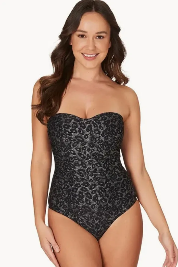 One Pieces|Nip Tuck Leopard Foil Colette One Piece BLACK