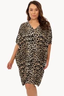 Dresses|Sundrenched Leopard Resort Dress Black