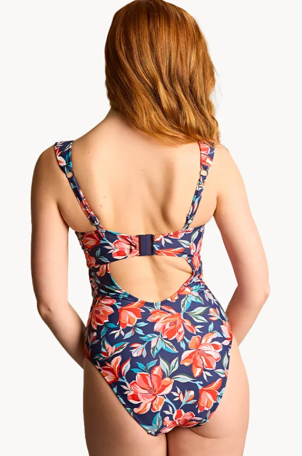 One Pieces|Panache Liliflora E Cup Monica Balconette One Piece Navy/red