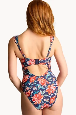 One Pieces|Panache Liliflora F Cup Monica Balconette One Piece Navy/red