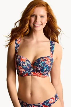 Bikini Tops|Panache Liliflora G Cup Bette Balconette Bra Navy/red