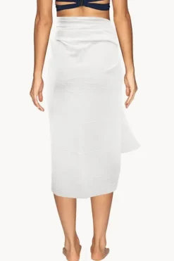 Sarongs|Sundrenched Long Plain Fringed Sarong White