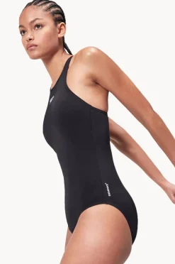 One Pieces|Speedo Longer Body V Back One Piece BLACK