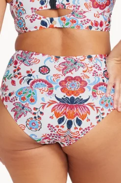 Bottoms|Artesands Loquacious Mondrian Reversible High Waist Pant White