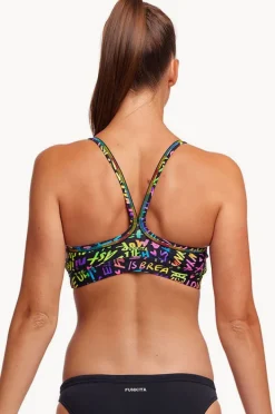 Bikini Tops|Funkita Love Funky Sports Top Black/multi